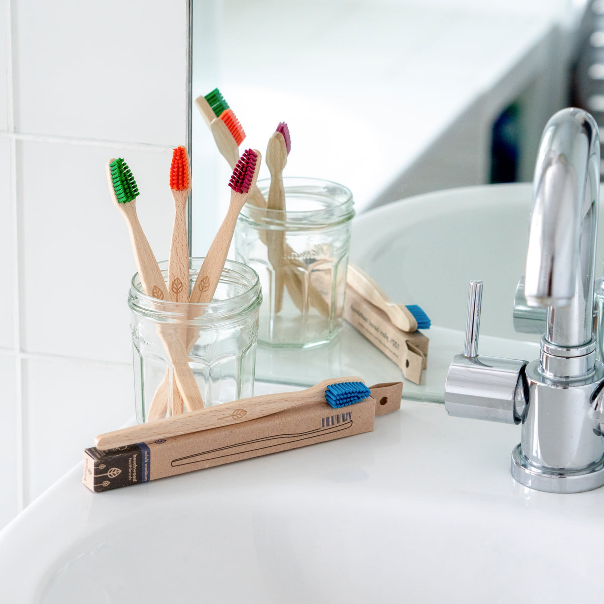 Beech Wood Toothbrush Blue - EcoLiving - Life Before Plastik